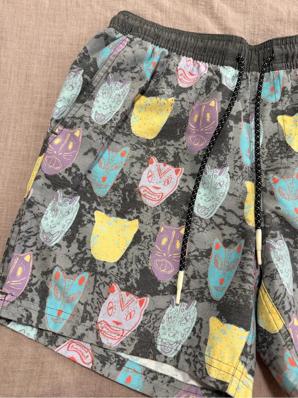 Lost Surfboards Swim Trunks All-over Print Masks Size Small Men’s Summer Beach